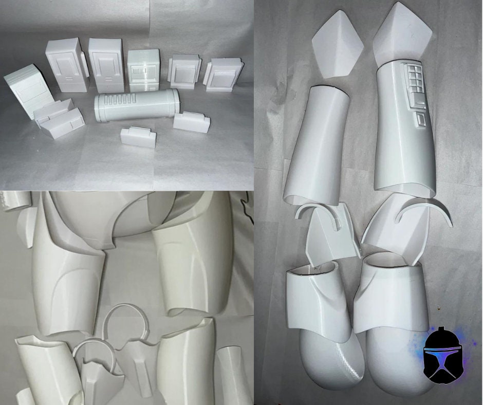 phase 2 clone trooper armor, leg and arm collage