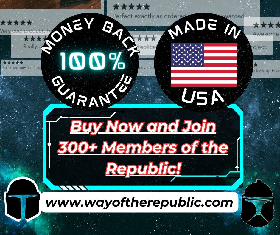 wayoftherepublic guarantees for clone trooper and Mandalorian props